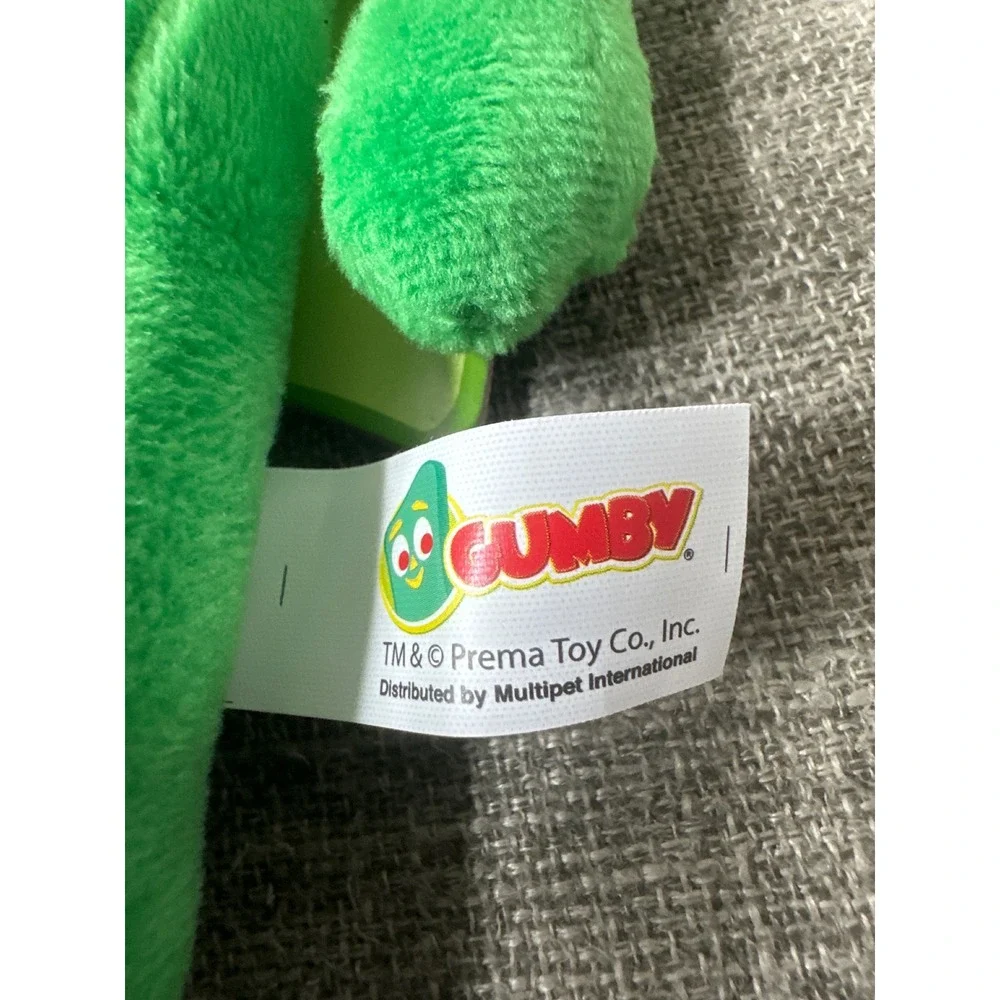 Multipet Gumby Plush Squeaky Dog Toy Green Character 16674 New Pack of 2